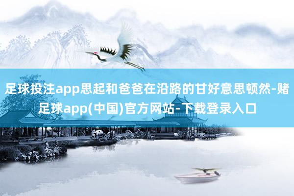 足球投注app思起和爸爸在沿路的甘好意思顿然-赌足球app(中国)官方网站-下载登录入口