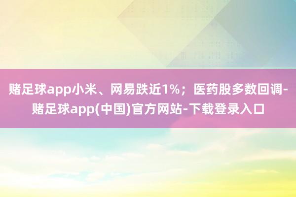 赌足球app小米、网易跌近1%；医药股多数回调-赌足球app(中国)官方网站-下载登录入口