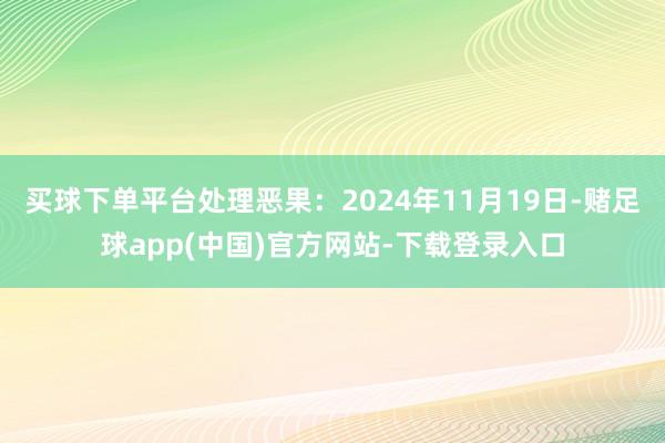 买球下单平台处理恶果：2024年11月19日-赌足球app(中国)官方网站-下载登录入口
