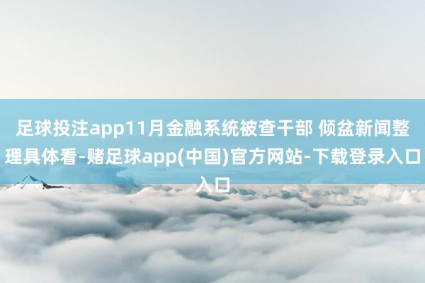 足球投注app11月金融系统被查干部 倾盆新闻整理具体看-赌足球app(中国)官方网站-下载登录入口