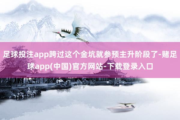 足球投注app跨过这个金坑就参预主升阶段了-赌足球app(中国)官方网站-下载登录入口
