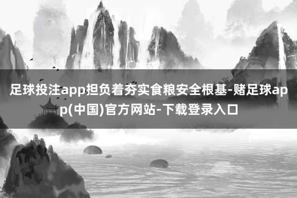 足球投注app担负着夯实食粮安全根基-赌足球app(中国)官方网站-下载登录入口