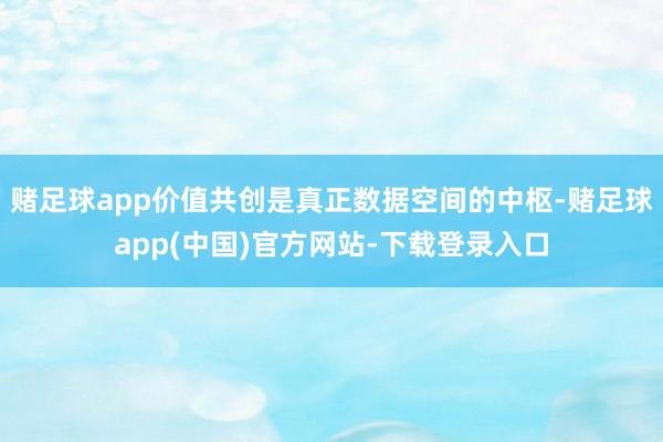 赌足球app价值共创是真正数据空间的中枢-赌足球app(中国)官方网站-下载登录入口