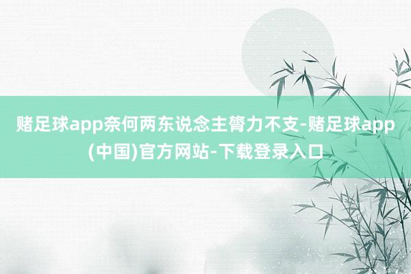 赌足球app奈何两东说念主膂力不支-赌足球app(中国)官方网站-下载登录入口