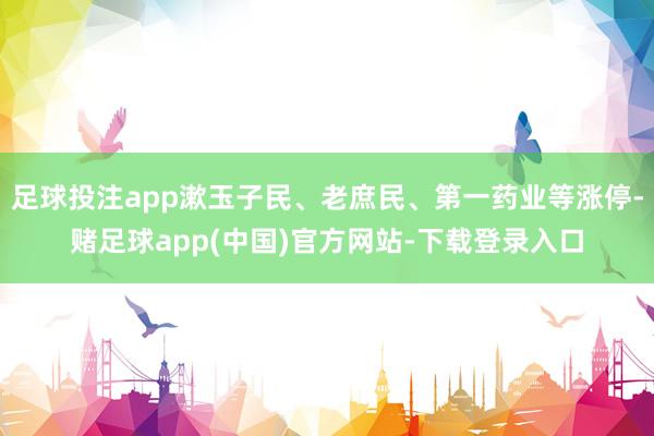 足球投注app漱玉子民、老庶民、第一药业等涨停-赌足球app(中国)官方网站-下载登录入口