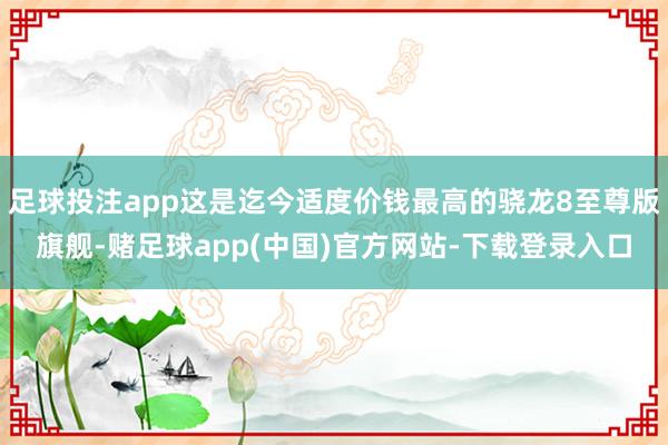 足球投注app这是迄今适度价钱最高的骁龙8至尊版旗舰-赌足球app(中国)官方网站-下载登录入口
