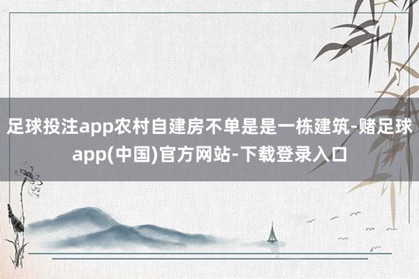 足球投注app农村自建房不单是是一栋建筑-赌足球app(中国)官方网站-下载登录入口