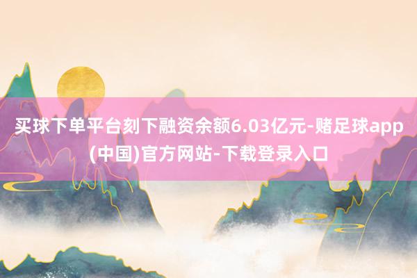 买球下单平台刻下融资余额6.03亿元-赌足球app(中国)官方网站-下载登录入口