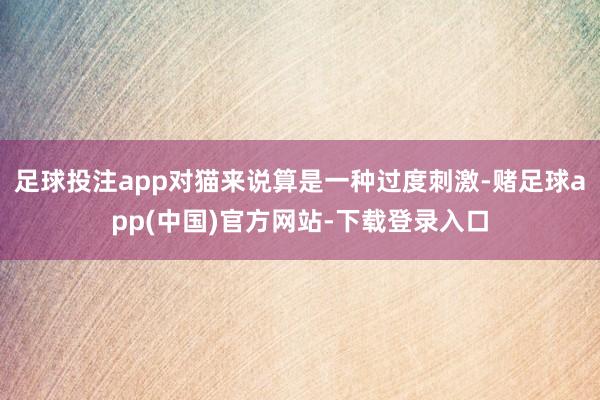 足球投注app对猫来说算是一种过度刺激-赌足球app(中国)官方网站-下载登录入口